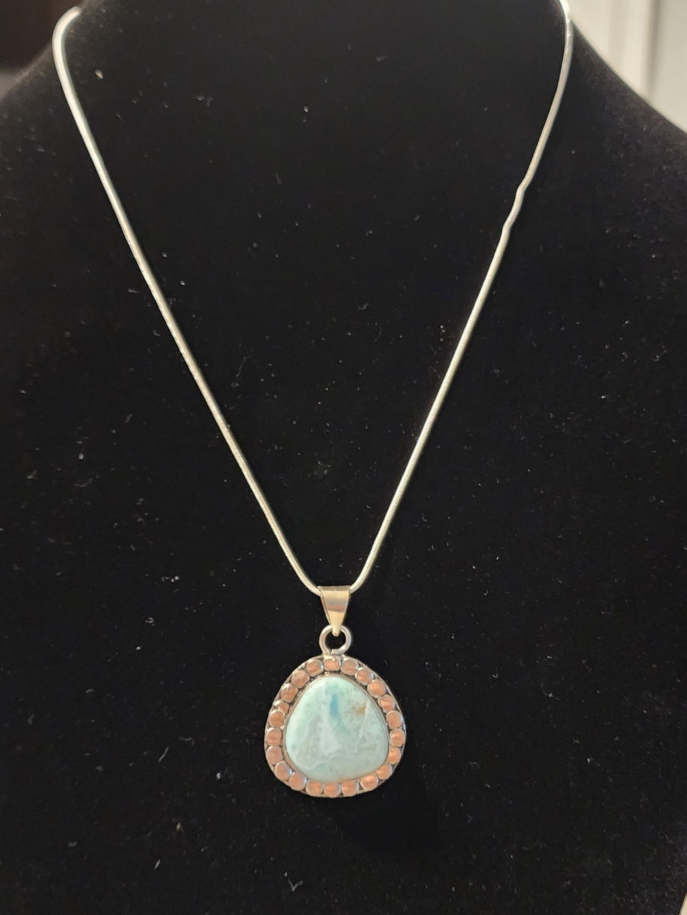 Silver 925 Larimar Pendant.